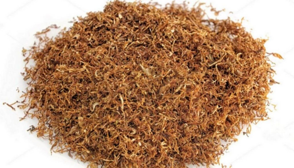 High-resolution image of shredded stems for tobacco.
